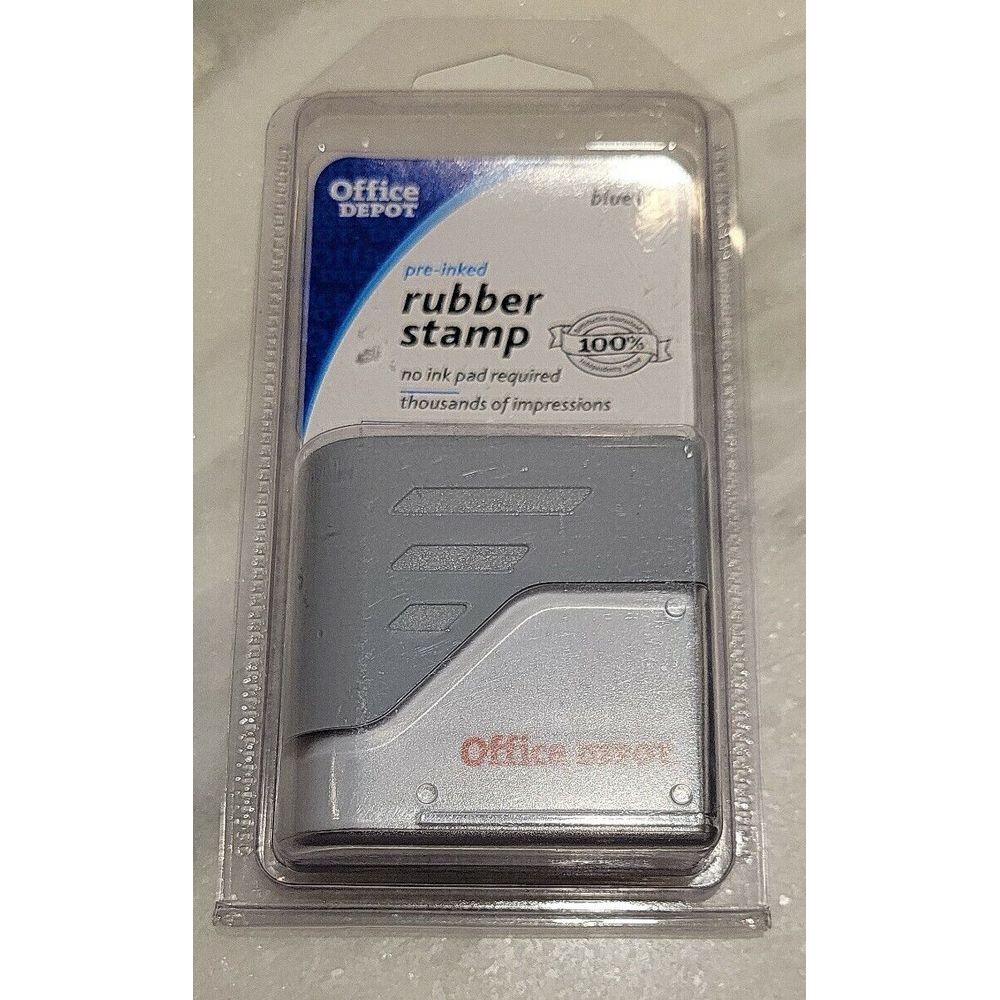 Pre‎ Inked Rubber Stamp 'ENTERED' Blue ink
